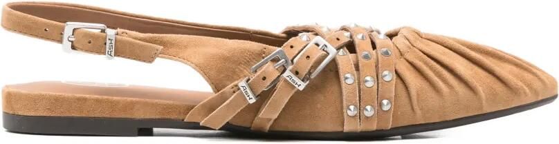Ash Ballerina's met studs en ruches Bruin