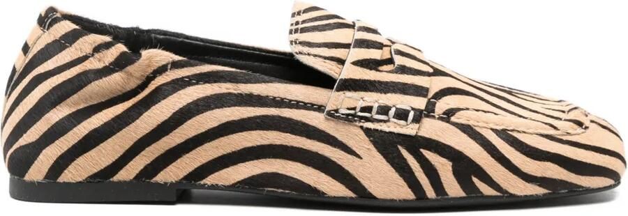 Ash Barkley loafers met zebraprint Bruin