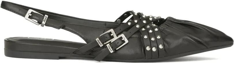 Ash Bianca leren ballerina's met studs Zwart