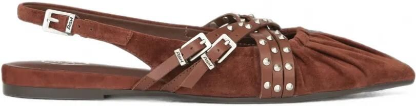 Ash Bianca slingback ballerina's met studs Rood