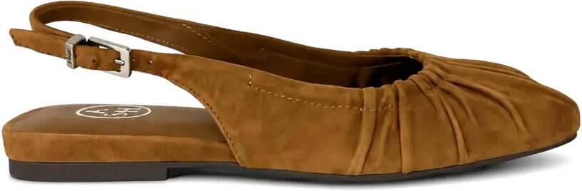 Ash Bibi slingback ballerina's met ruches Bruin