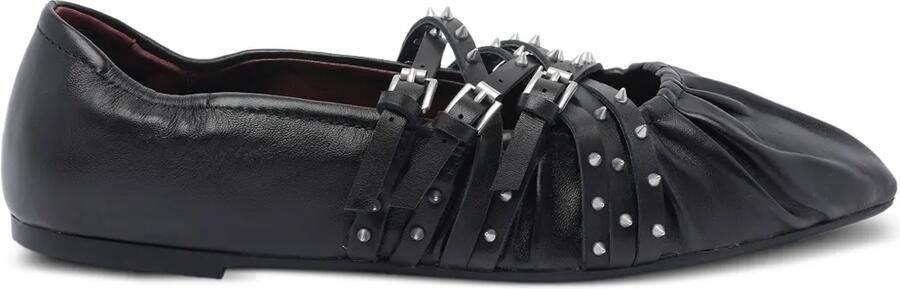 Ash Brendah ballerina's met gespbandje en studs Zwart