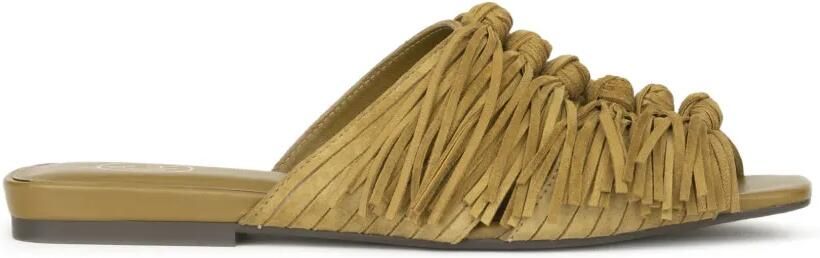Ash Brigitte fringe-detail flat sandals Groen