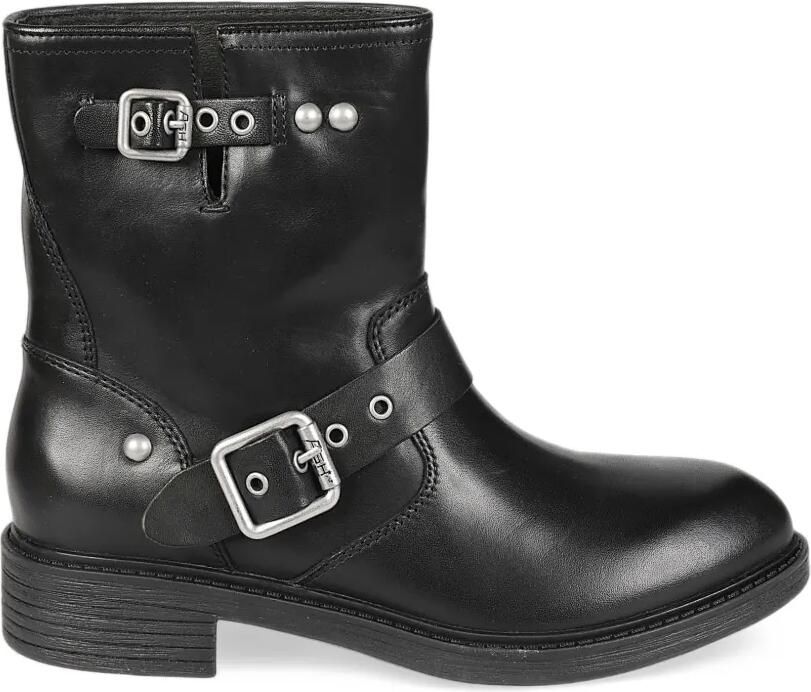 Ash buckle-detail leather boots Zwart