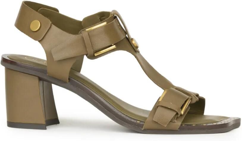 Ash Criss buckle-detail calf leather sandals Groen