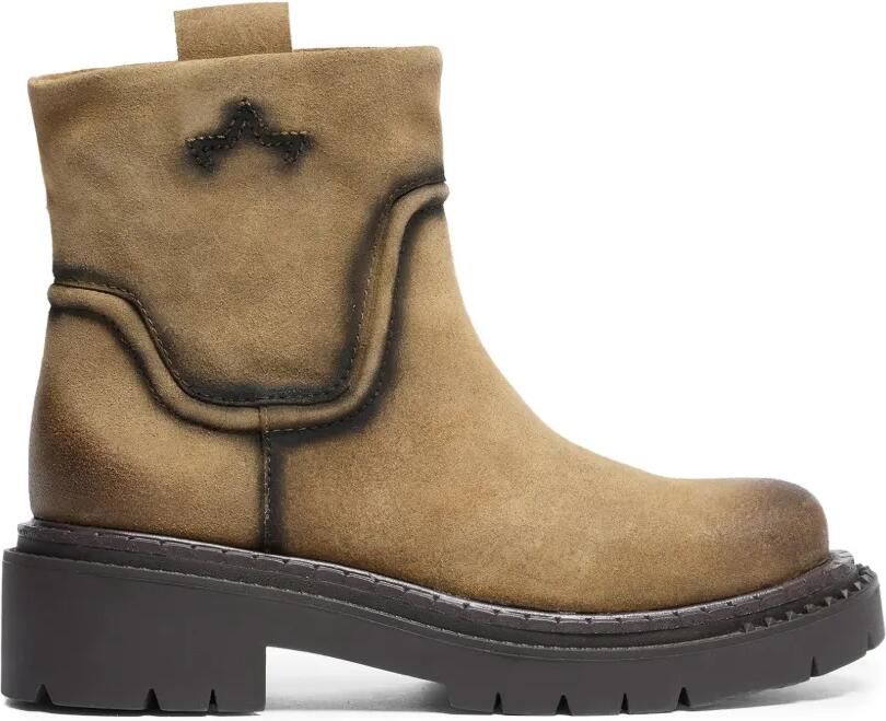 Ash Duffie leren enkellaarzen Beige