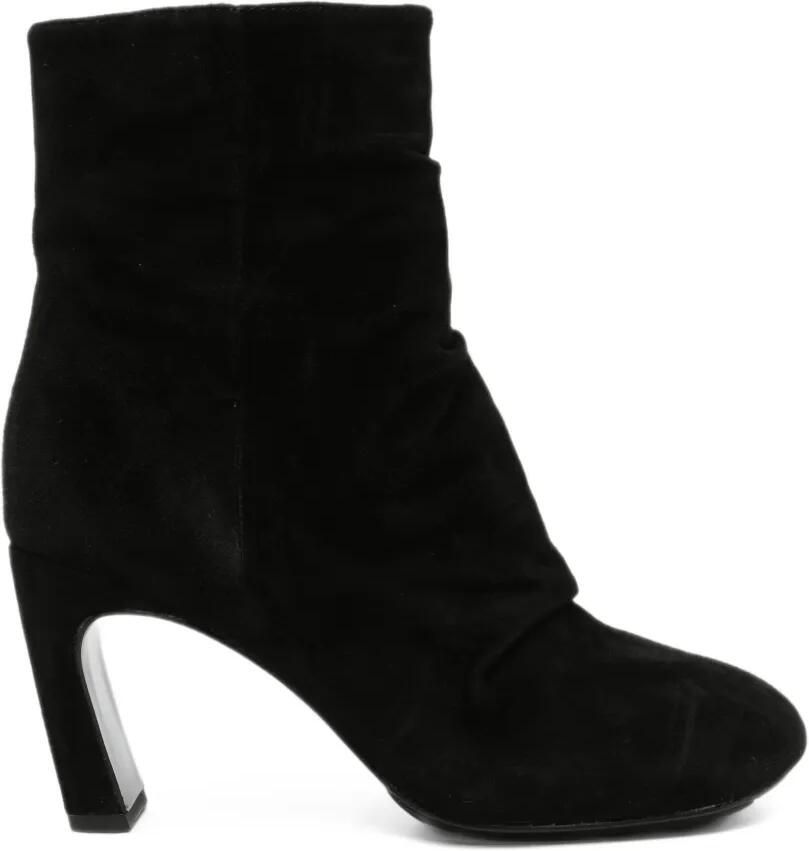 Ash Estelle ruched suede ankle boots Zwart
