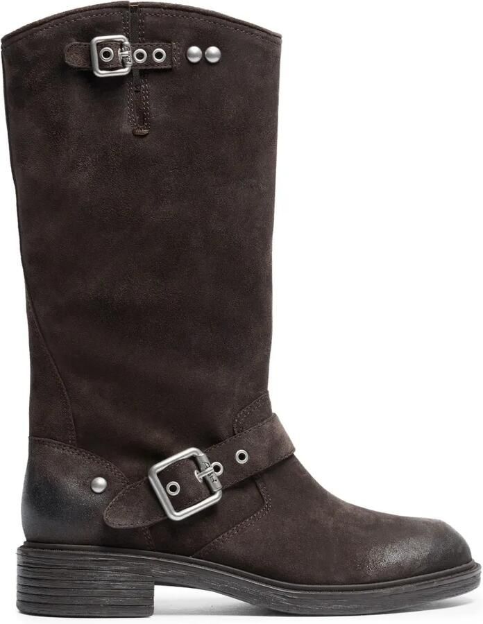 Ash Freesia bikerlaarzen met gespdetail Bruin
