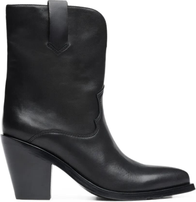 Ash Jester leren cowboylaarzen in Western-stijl Zwart