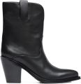 Ash Jester leren cowboylaarzen in Western-stijl Zwart - Zwart