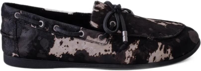 Ash Joker kalfshaar loafers met strikdetail Zwart