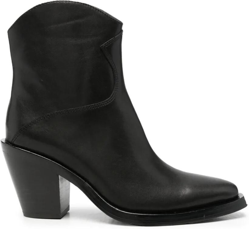 Ash Judy pointed-toe leather boots Zwart