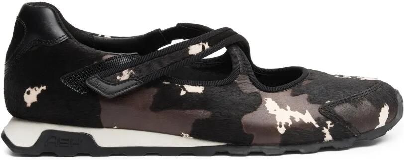 Ash Kore Bis slip-on sneakers met klittenband en koeienprint Zwart