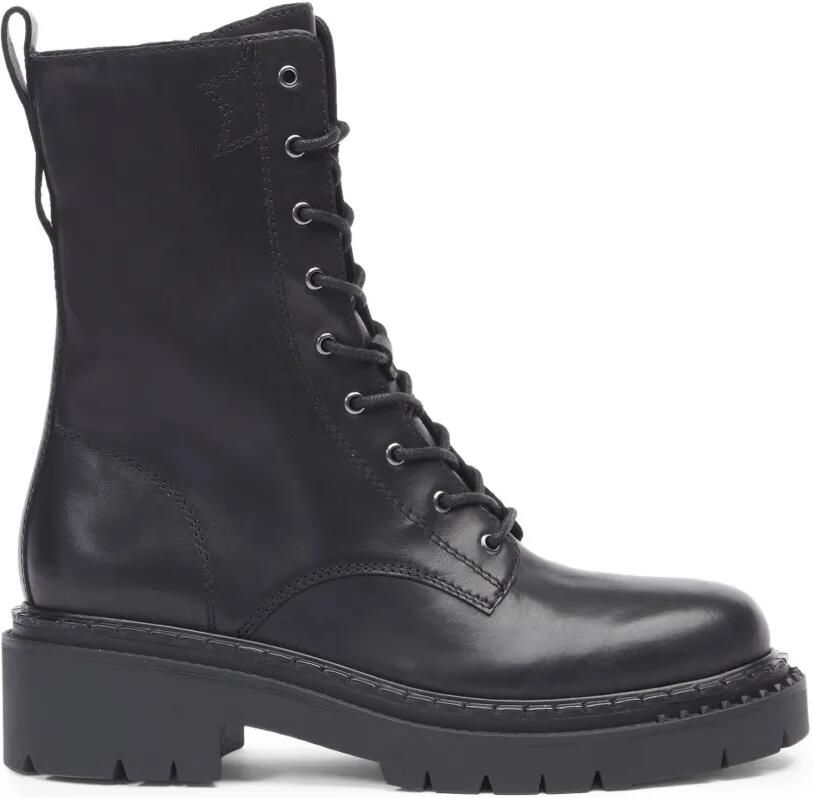 Ash lace-up leather ankle boots Zwart