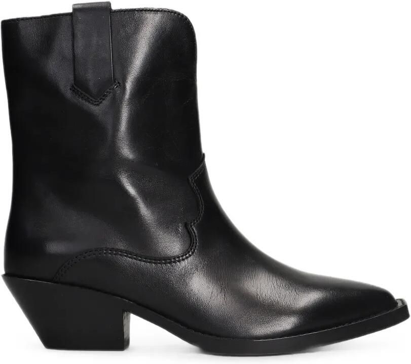 Ash Leren cowboylaarzen met puntige neus Zwart