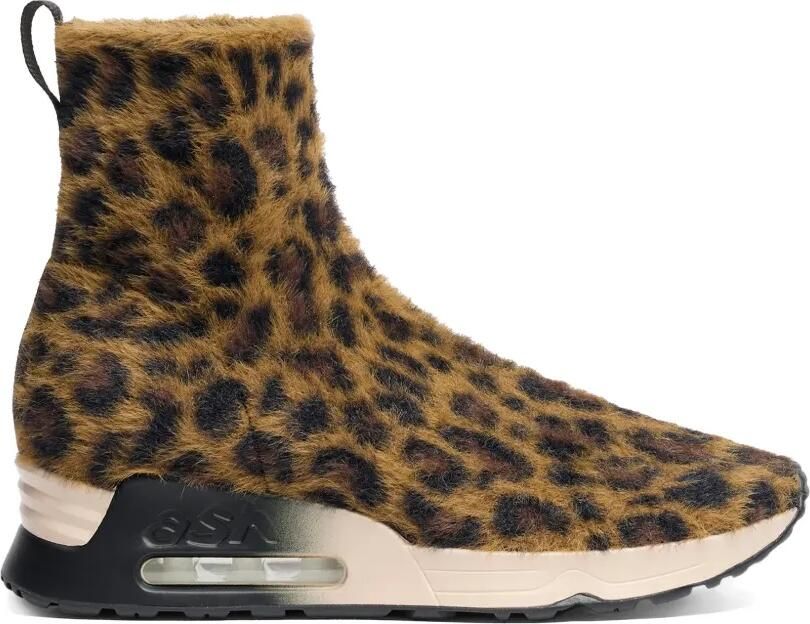 Ash Lio high-top slip-on sneakers met luipaardprint Bruin