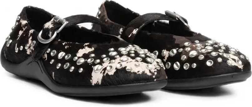 Ash Mimosa ballerina's van ponyhaar met studs Zwart - Foto 3
