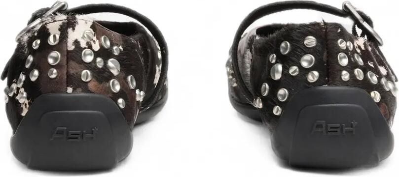 Ash Mimosa ballerina's van ponyhaar met studs Zwart - Foto 2
