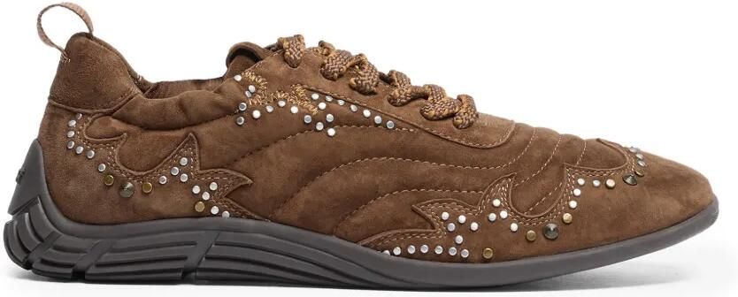 Ash Miura suède low-top sneakers met studs Bruin