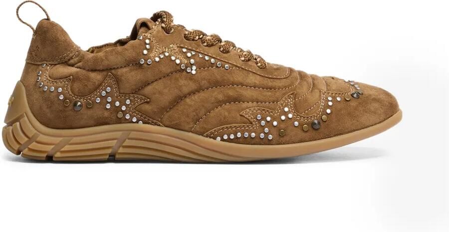 Ash Miura suède low-top sneakers met studs Bruin