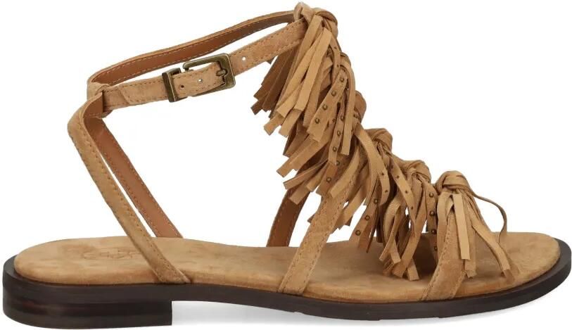 Ash Panic sandalen met franje en studs Beige