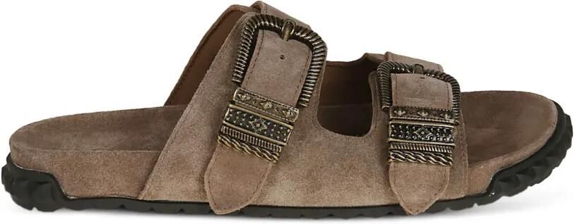 Ash Platte sandalen met gespbandje Bruin