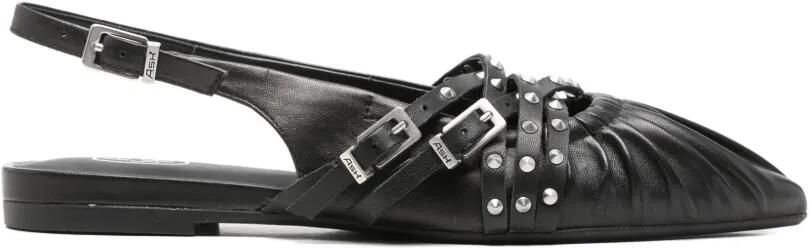 Ash Pumps met ruches en studs Zwart