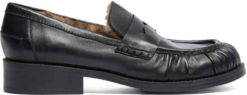 Ash Rusty loafers met gesmockte neus en voering Zwart