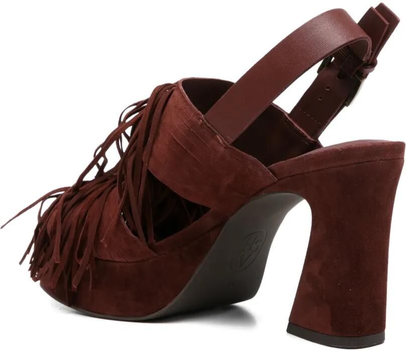 Ash Sandalen met plateauzool en franje Bruin - Foto 3