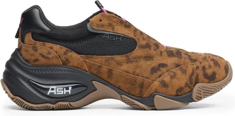 Ash Vik low-top sneakers met luipaardprint en vlakken Bruin