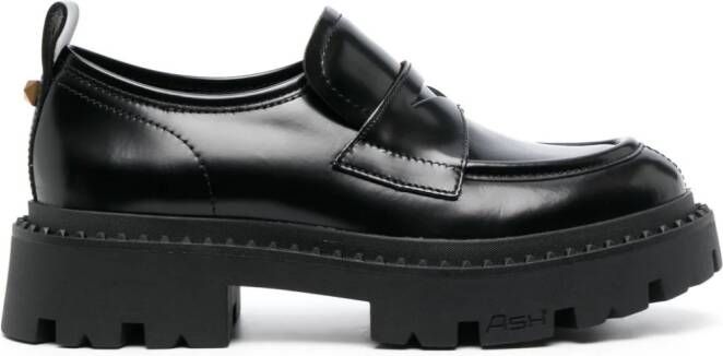 Ash Genial leren loafers Zwart