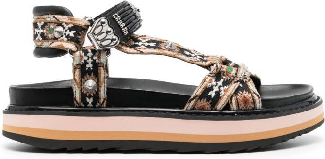 Ash Leren sandalen Zwart