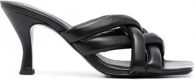 Ash Mina leren sandalen Zwart
