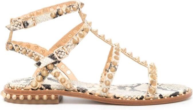 Ash Precious sandalen met pythonprint Beige