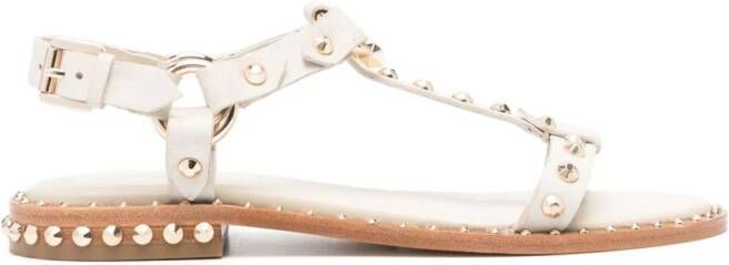 Ash stud-embellished leather sandals Beige