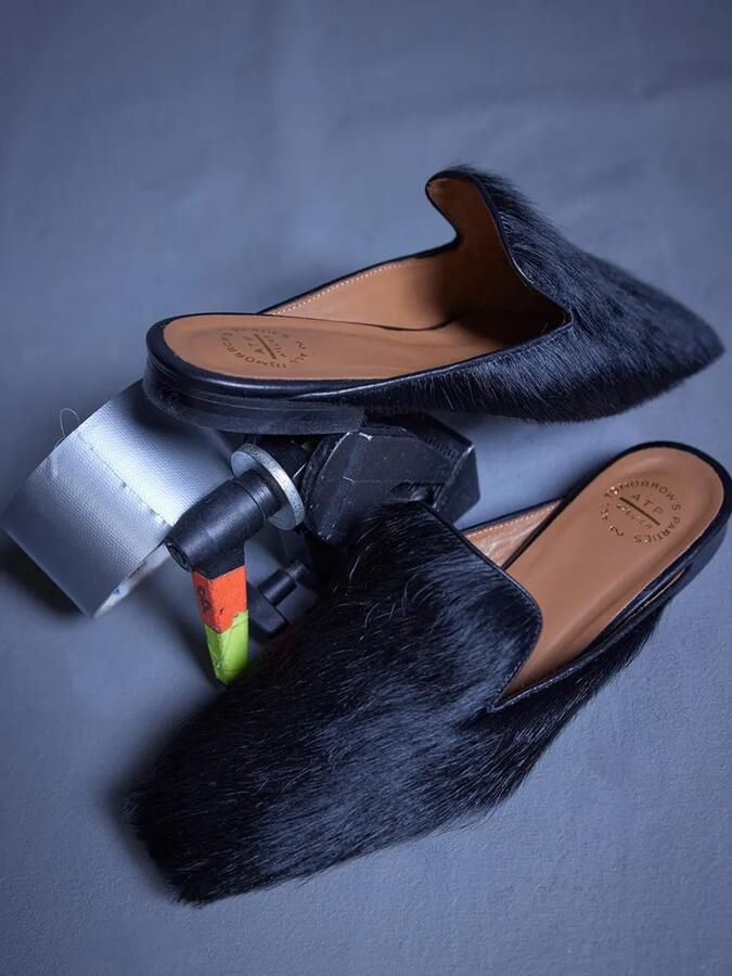 ATP Atelier Cles pony-effect leather mules Zwart - Foto 2