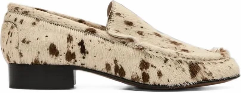 ATP Atelier Rivello Mandorla animal-print loafers Beige
