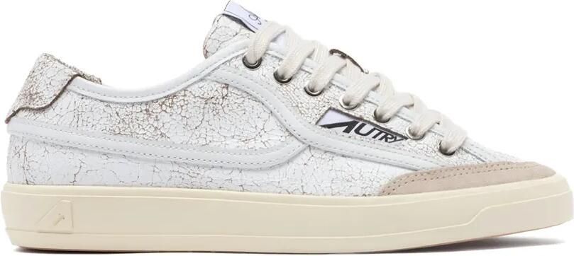 Autry Leren sneakers met gebarsten effect Wit