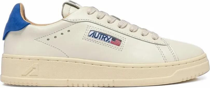 Autry Dallas low sneakers in marshmallow and lapis blue leather Beige