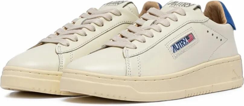 Autry Dallas low sneakers in marshmallow and lapis blue leather Beige - Foto 4