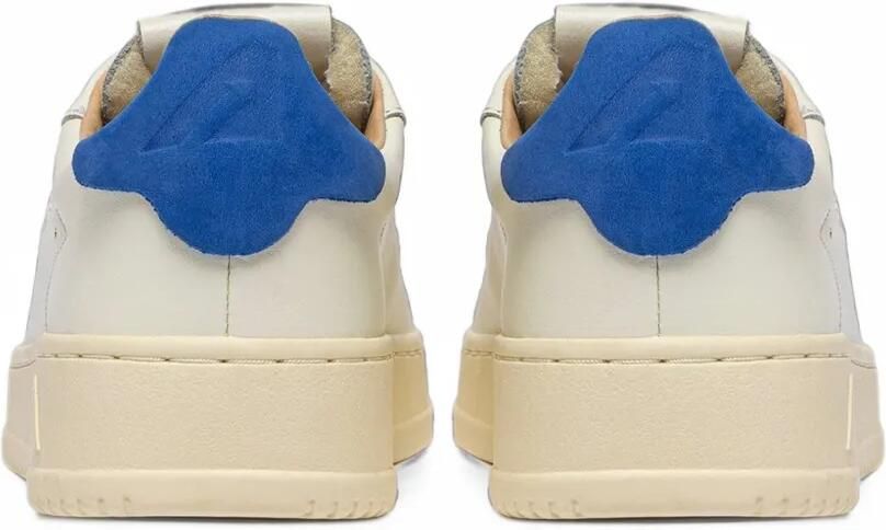 Autry Dallas low sneakers in marshmallow and lapis blue leather Beige - Foto 3