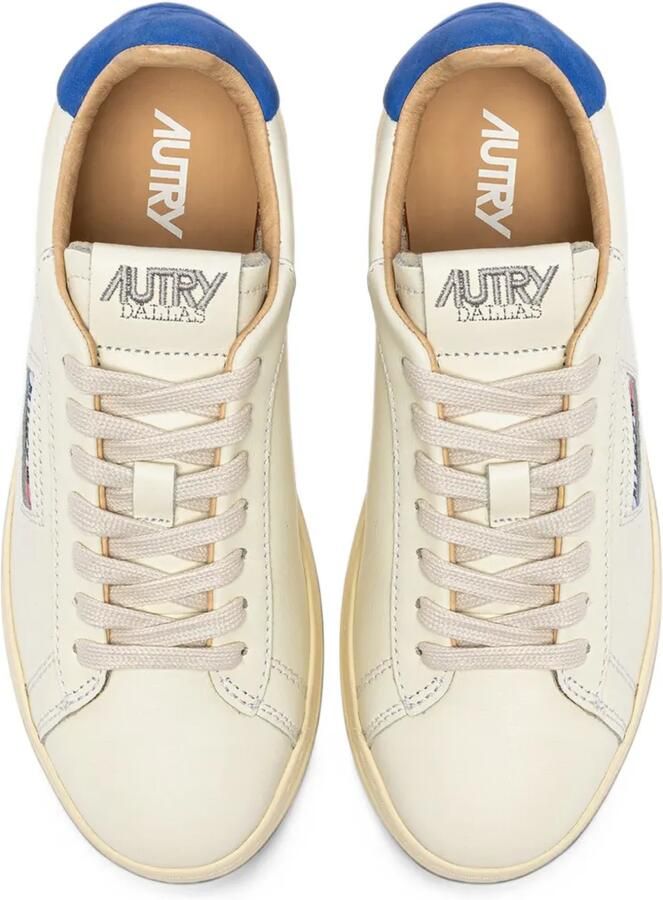Autry Dallas low sneakers in marshmallow and lapis blue leather Beige - Foto 2