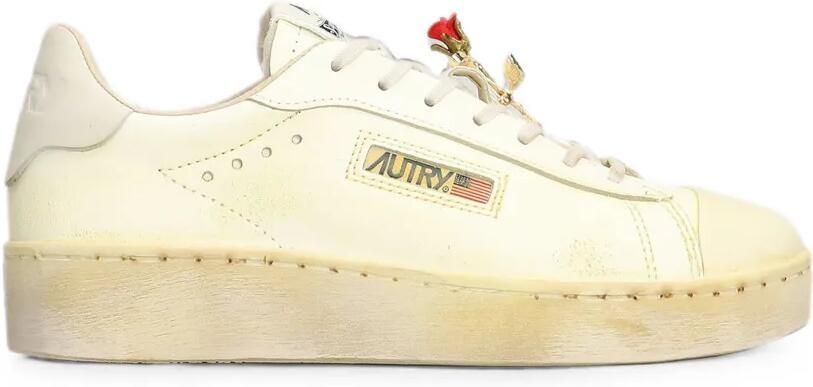 Autry Dallas Vint Low sneakers met roos-broche Beige