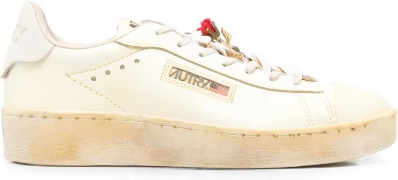 Autry Dallas Vintage sneakers verfraaid met rozen Beige