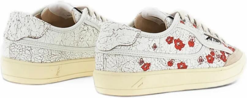 Autry floral-print crackled-leather sneakers Wit - Foto 4