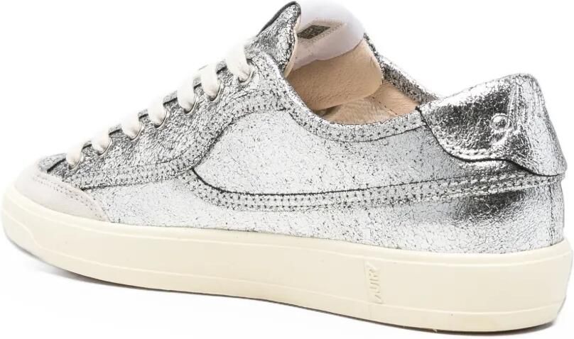 Autry floral-print crackled-leather sneakers Zilver - Foto 2