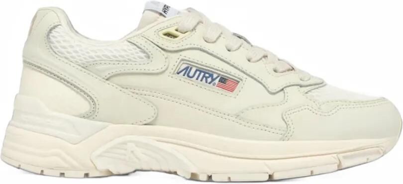 Autry Hyperway sneakers in whisper white napa leather and mesh Beige