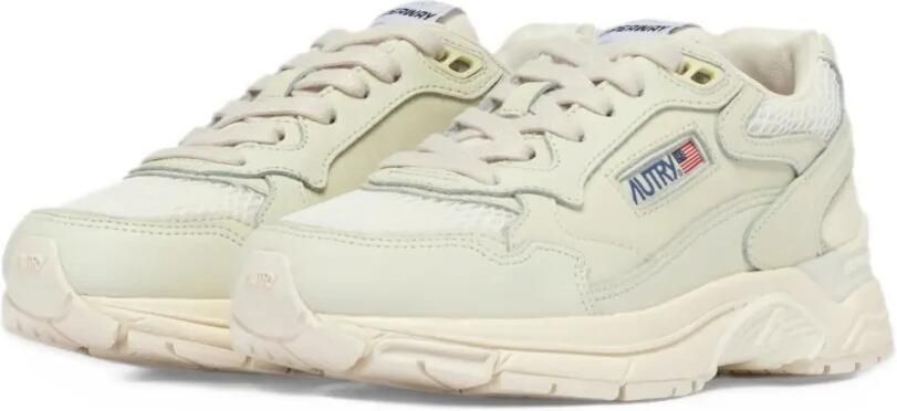 Autry Hyperway sneakers in whisper white napa leather and mesh Beige - Foto 4