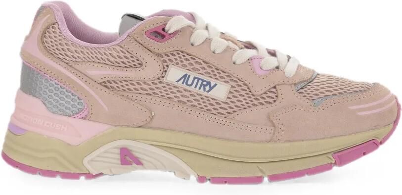 Autry Hyperway sneakers van suède en mesh Beige
