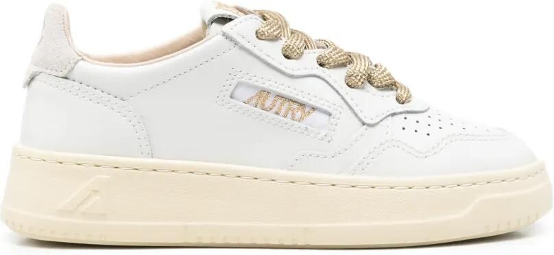 Autry Kids Medalist leren sneakers met geperforeerde neus Wit